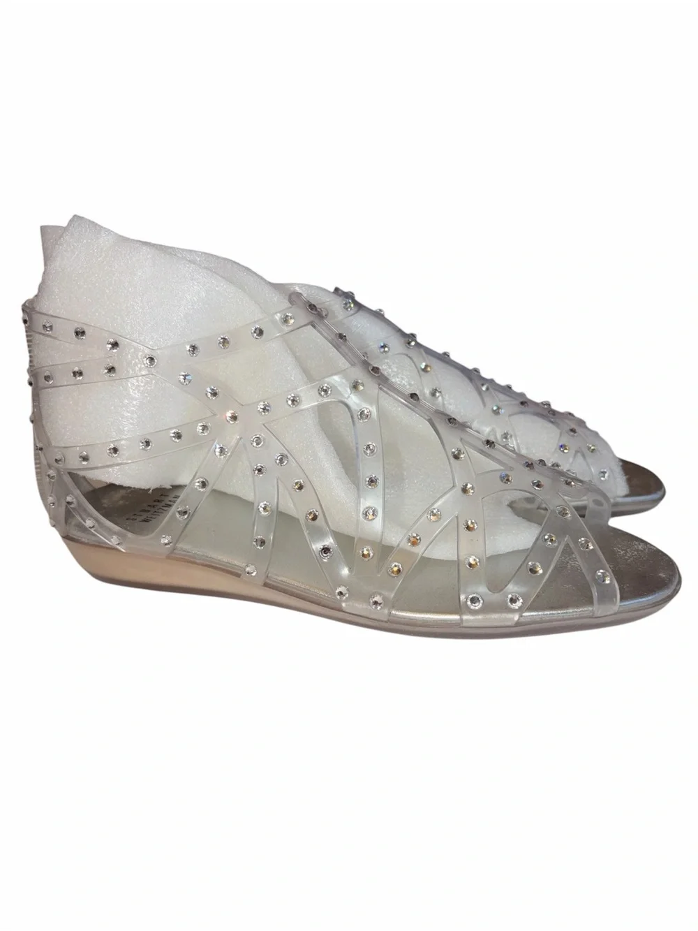 New Jelly Clear gladiator Sandals Stuart Weitzman Crystals Cinderella Bride 9